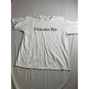 Anvil T-Shirt White XL Golden Tee Fore! Arcade Golf Video Game Promo Vintage Y2K